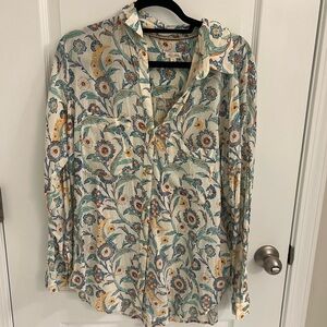 Pilcro Multicolor Floral Button Down Shirt